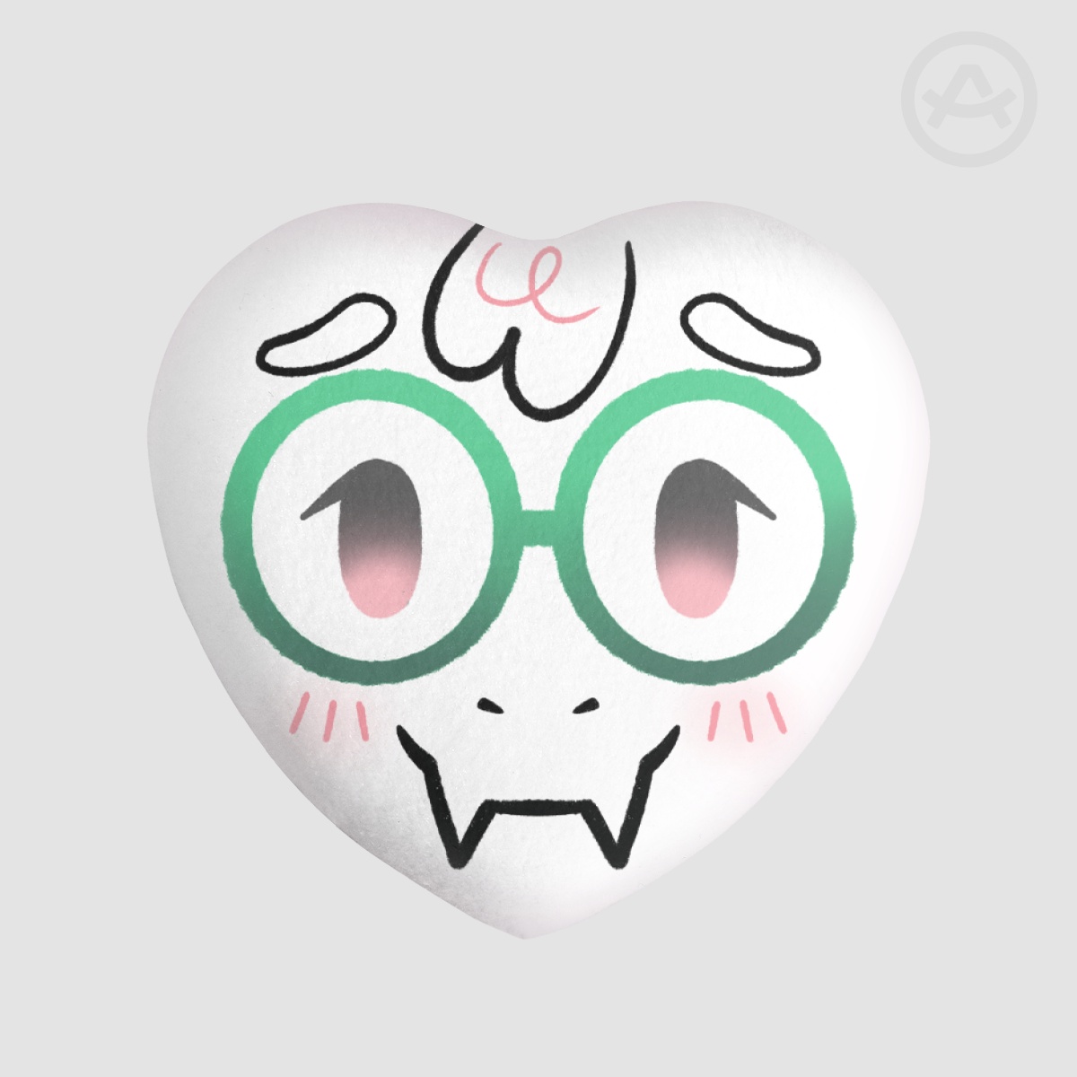 [ Deltarune ] Ralsei No Hood - Dark World (Heart Shape Plush Badge)