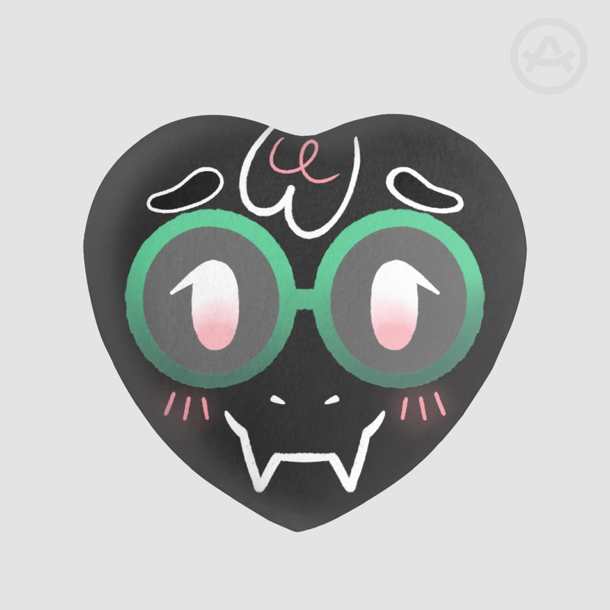 [ Deltarune ] Ralsei Hood - Dark World (Heart Shape Plush Badge)