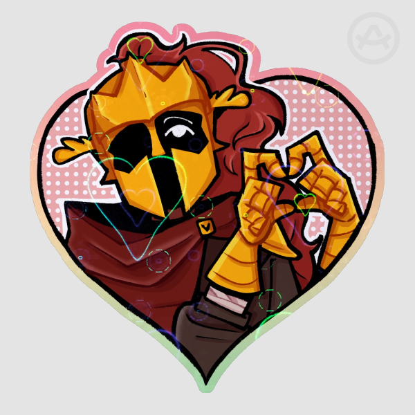Comically large d3rlord3 heart sticker - SFAWTDE