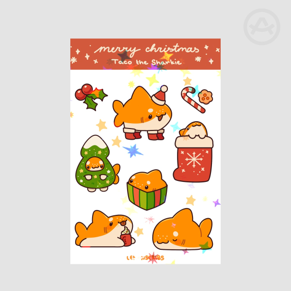Christmas Taco Stickers Sheet