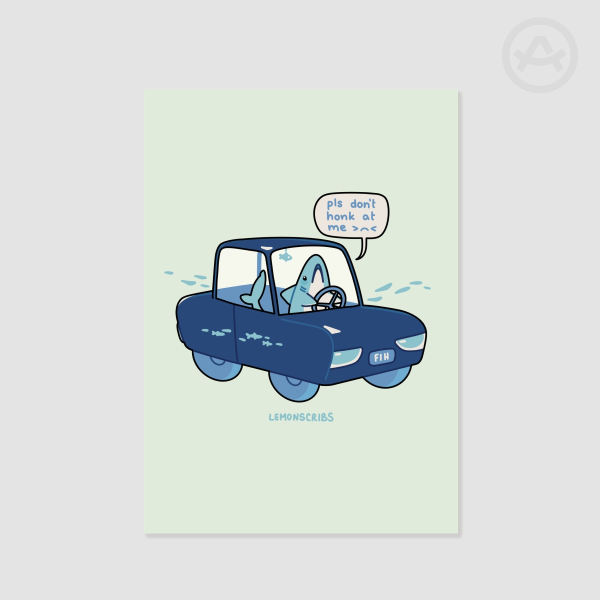 Driving shark Poster