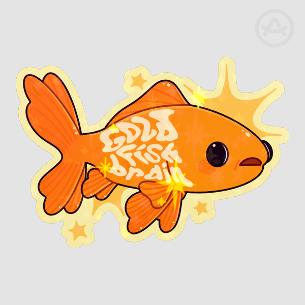 Goldfish brain Sticker