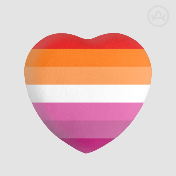 Lesbian Heart Pride Pin
