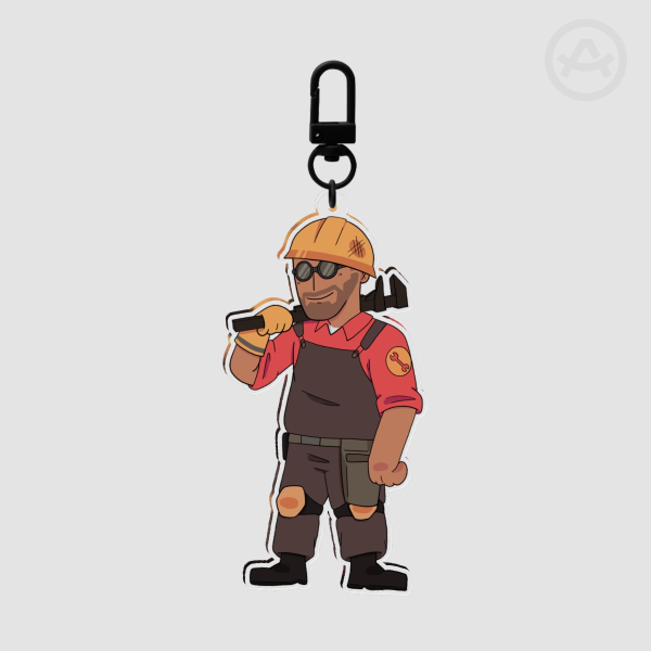 TF2 Engineer Clear Acrylic Keychain