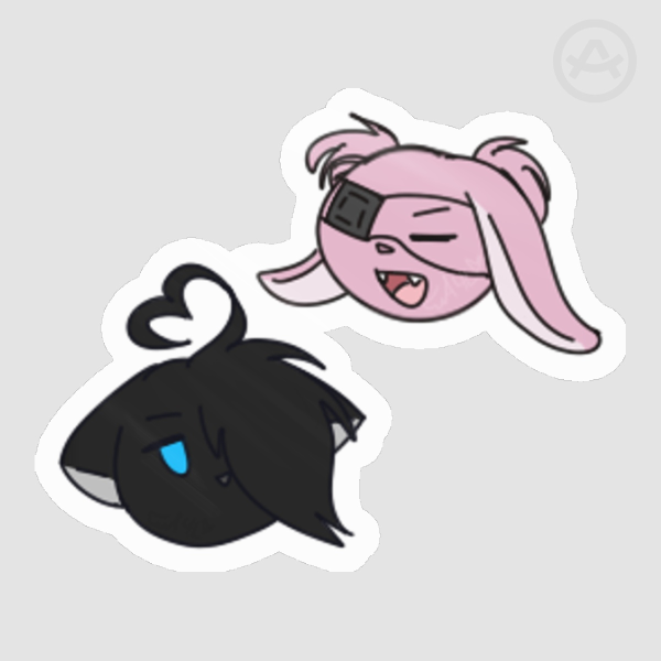 ayame and michi cat bunny sticker