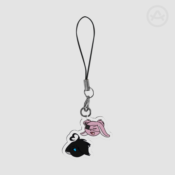 ayame and michi cat bunny phone charm