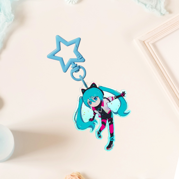 Hatsune Miku Colored Edge Acrylic Keychains
