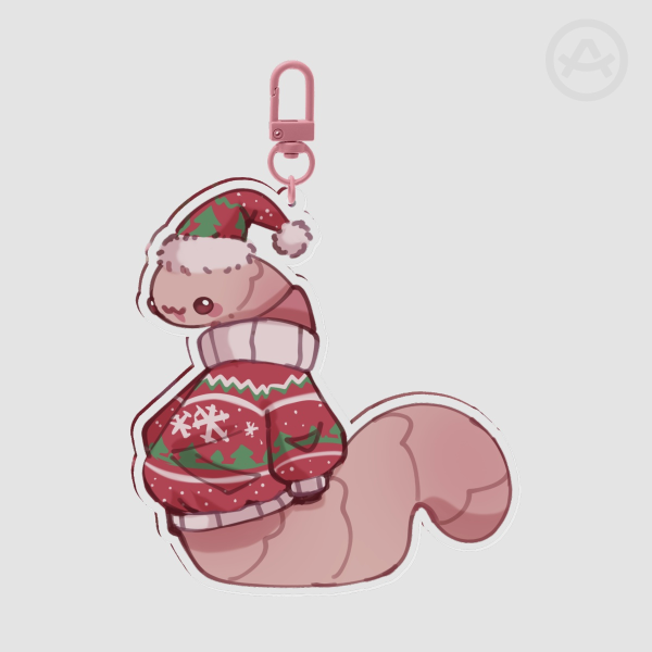Festive Worm Keychain