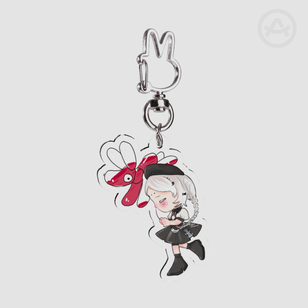 Sleepy Baloon Girl Clear Acrylic Keychains