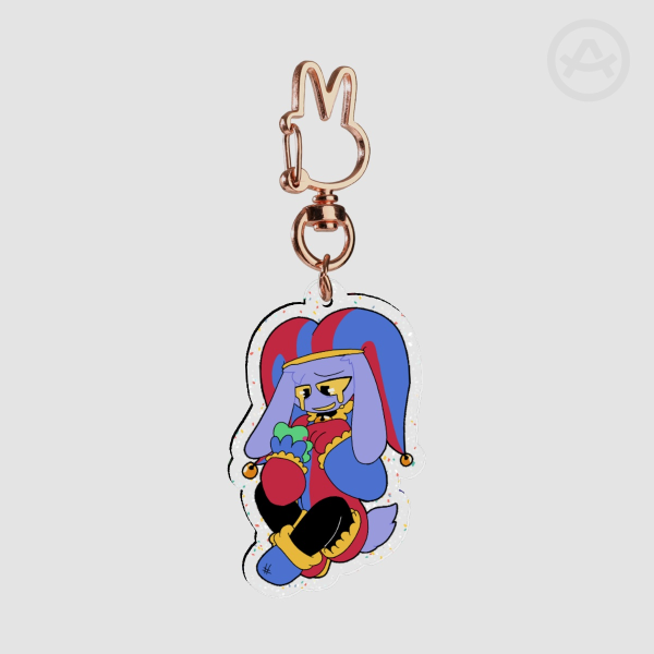 Jax in Pomni Suit Glitter Acrylic Keychain
