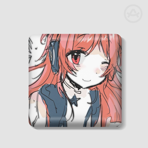 Miki PU rectangle badge