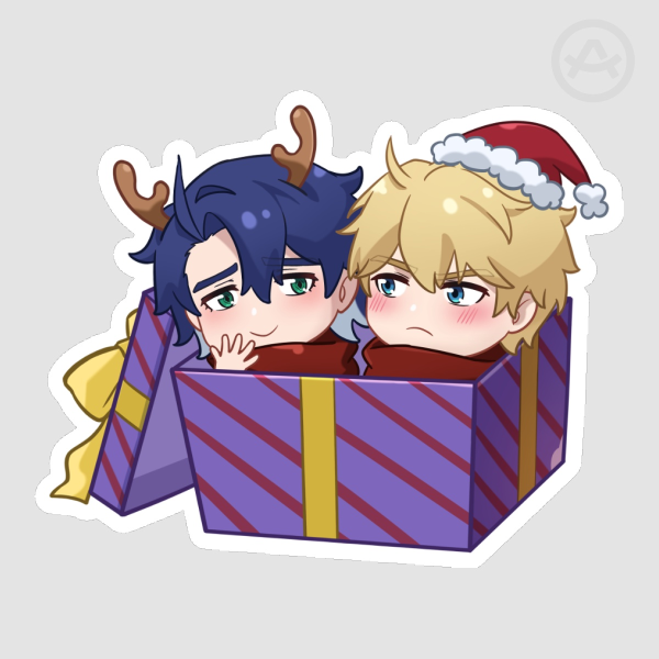 gepard and sampo Colored Edge Die Cut Stickers