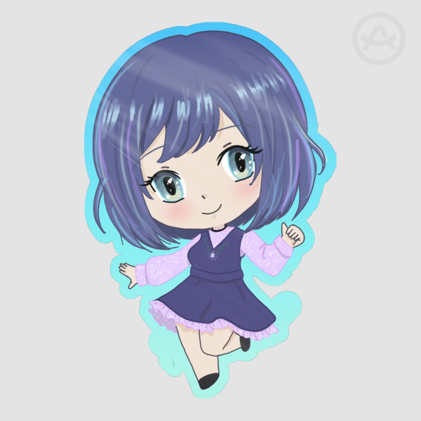 Akane Colored Edge Die Cut Stickers