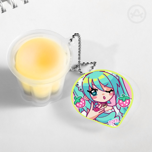 Hatsune Miku World is Mine - Squishy Pudding Jelly Keychain