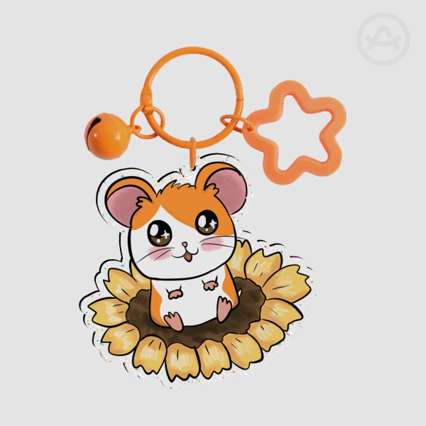 Hamtaro Glitter Acrylic Keychains