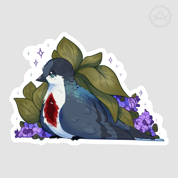 Bleeding Heart Dove Sticker