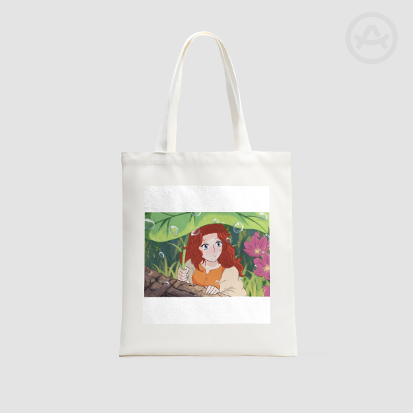 Arietty Horizontal Part-print Canvas Tote Bags - 13.7″x15.7″(35x40cm)