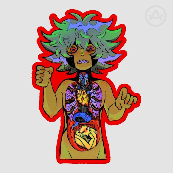 Sen guts Colored Edge Die Cut Stickers