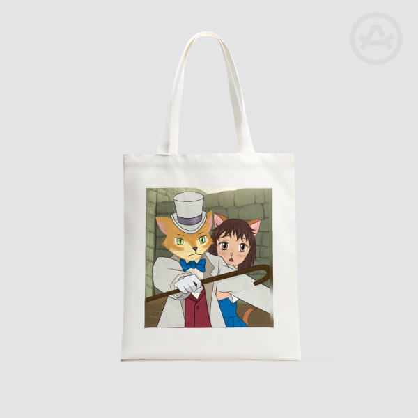 Cats studio ghibli Horizontal Part-print Canvas Tote Bags - 13.7″x15.7″(35x40cm)