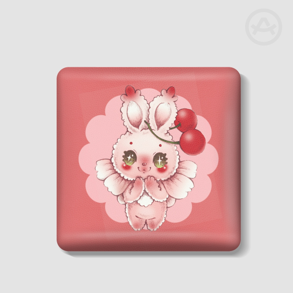 Ania Bunny 2025 Spring Rectangular PU Badges - 2.28"(58mm)