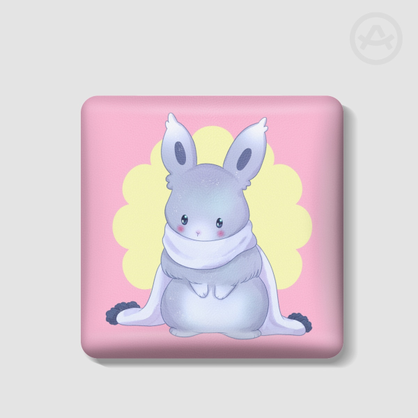 Ania Bunny 2024 Winter Rectangular PU Badges - 2.28"(58mm)