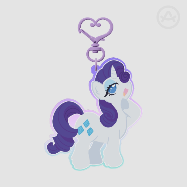 Rarity colored edge keychain