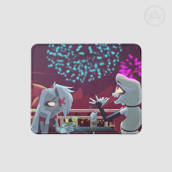 Chaggie - Fireworks (Square Mouse Pad)