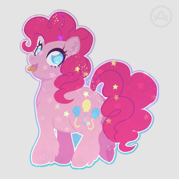Pinkie pie colored edge sticker