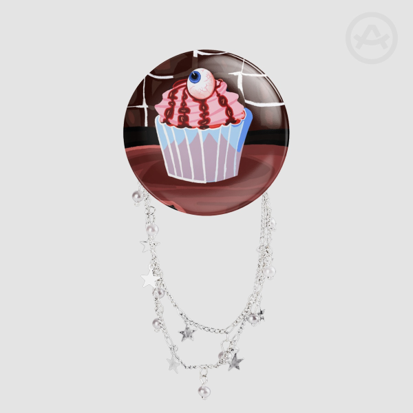 Human cupcake pin