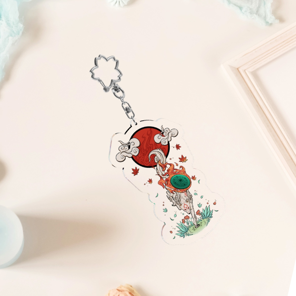 Okami - The Sun Rises -  Clear Acrylic Keychain