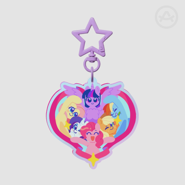 Rainbow Mane Six Keychain