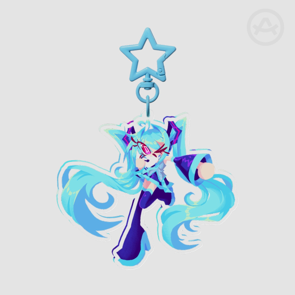 Chibi Hatsune Miku Clear Acrylic Keychain