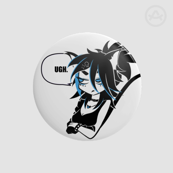 UGH Goth Cat Aligna - Button Pin