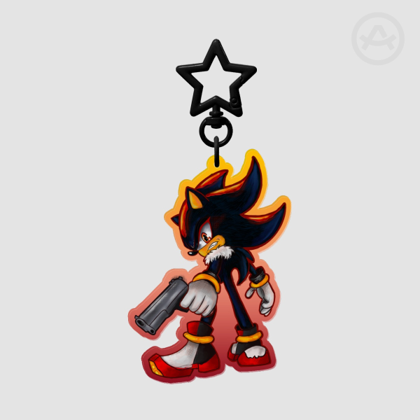 Shadow the Hedgehog Colored Edge Acrylic Keychain