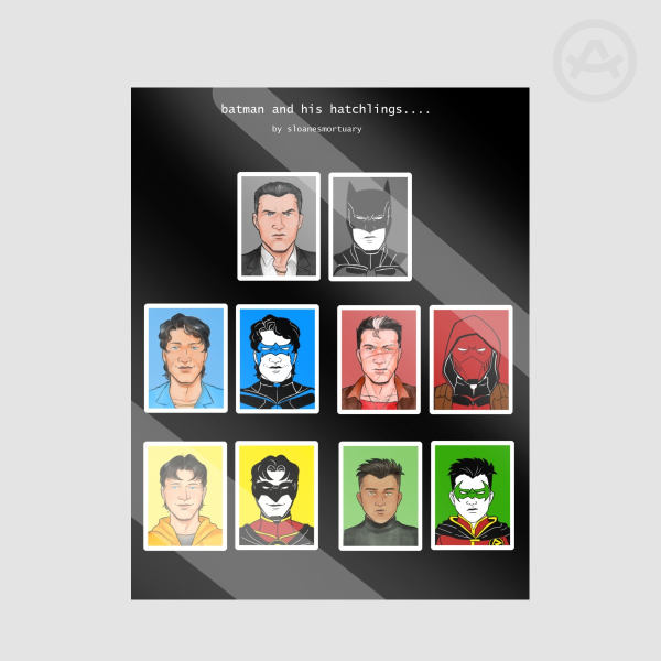 Batfam Portraits Stickersheet