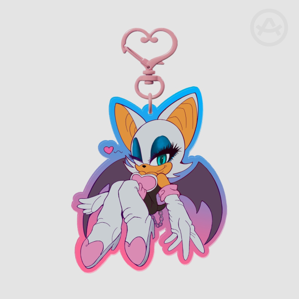 Rouge - Sonic- Colored Edge Acrylic Keychain