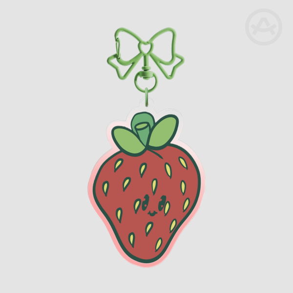 Happy Strawberry Acrylic Keychain