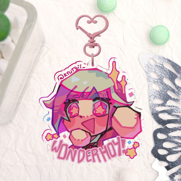 Emu Glitter Acrylic Keychain