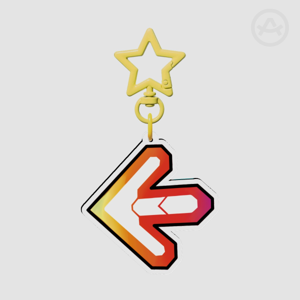 Yellow-Orange DDR Arrow Keychain