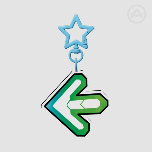 Blue-Green DDR Arrow Keychain
