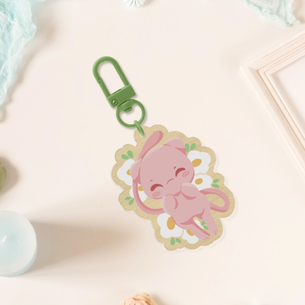 Pink Mythical | Wood Keychain