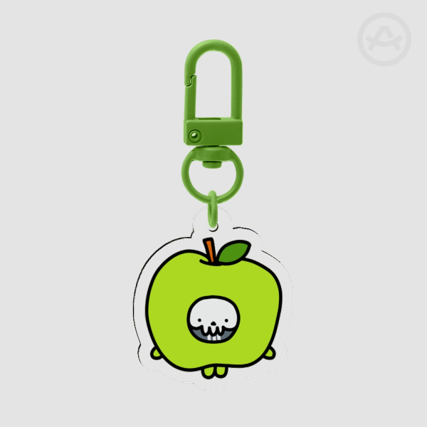 Acrylic Keychain - Apple Ghost Doodle