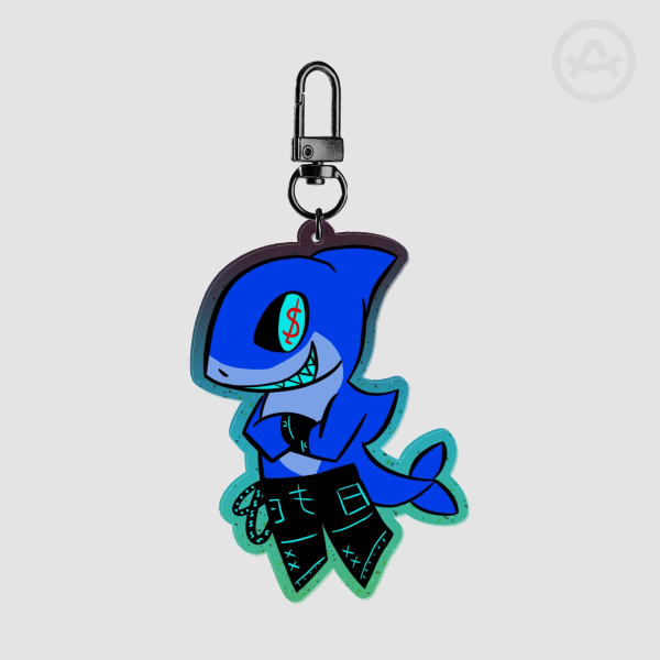 Sloane Shark Glitter Keychain