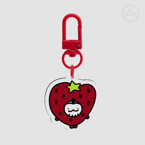 Acrylic Keychain - Strawberry Soap Doodle
