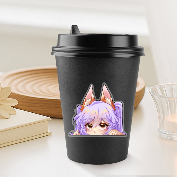 Peeking Kitty - Clear Vinyl Die Cut Stickers