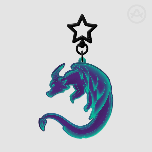 Northern Lights Dragon Keychain