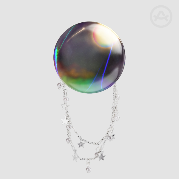 Round Rainbow Sky Badge With Chains