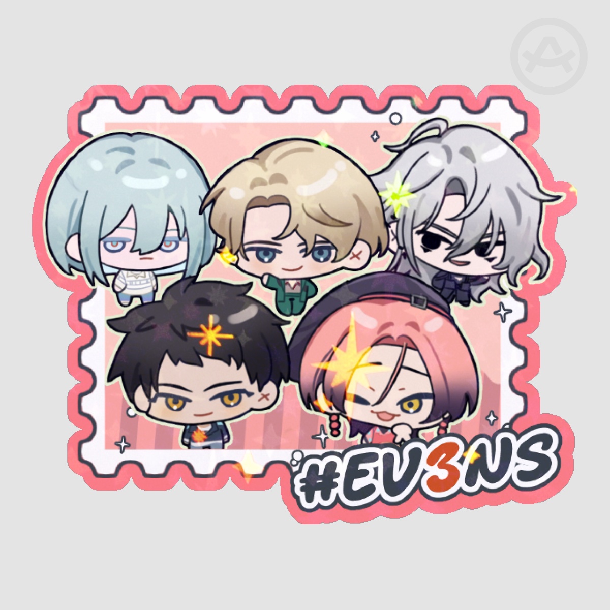 Ev3ns Colored Edge Die Cut Stickers