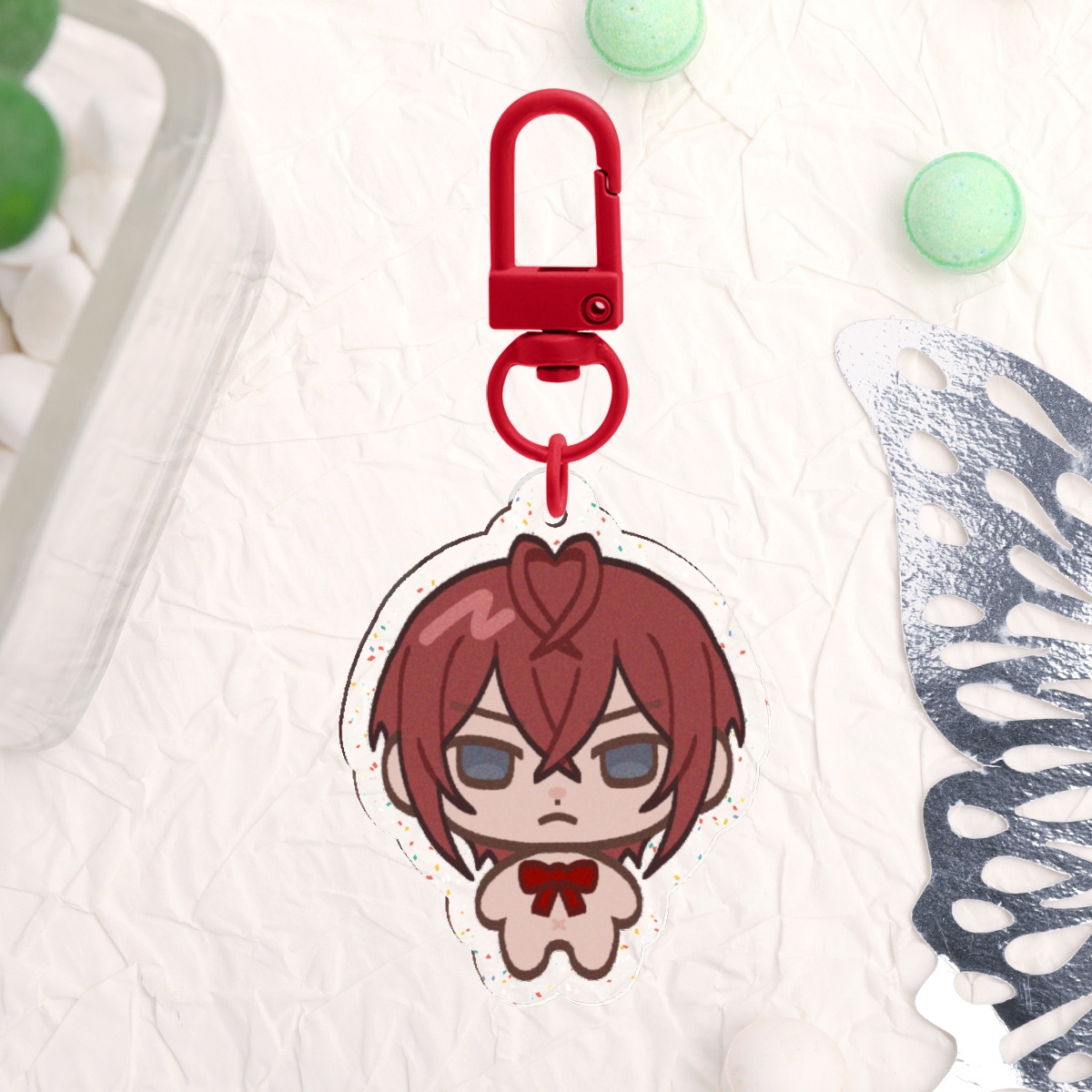 [TWST] Riddle Rosehearts Small Gummy Glitter Acrylic Keychain