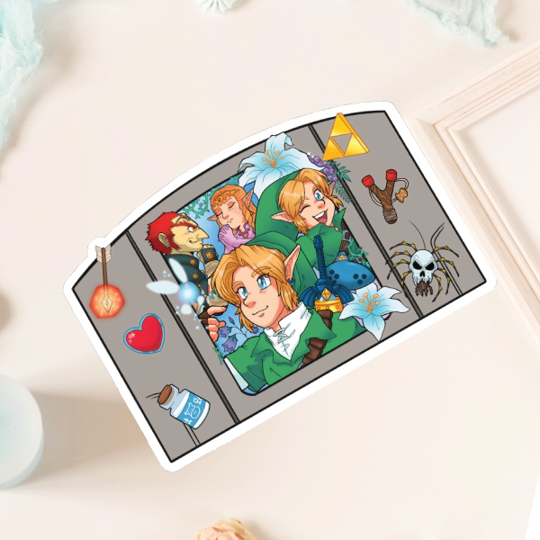 N64 cartridge Green Elf Adventure Die Cut Stickers